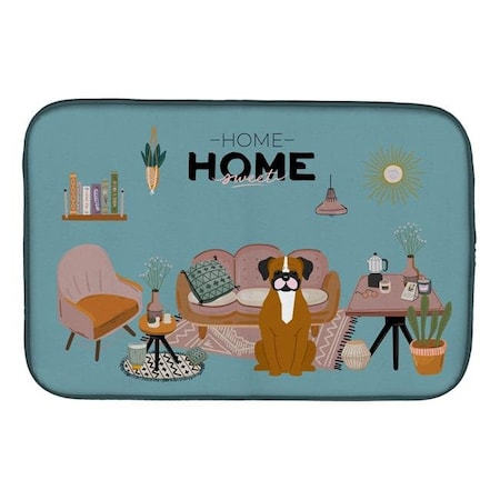 Carolines Treasures Carolines Treasures CK7961DDM 14 x 21 in. Flashy Fawn Boxer Sweet Home Dish Drying Mat CK7961DDM
